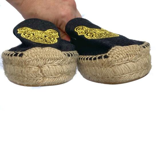 Soludos French Bulldog Embroidered Espadrilles Black Canvas Flats  Summer Vacay - Picture 10 of 16
